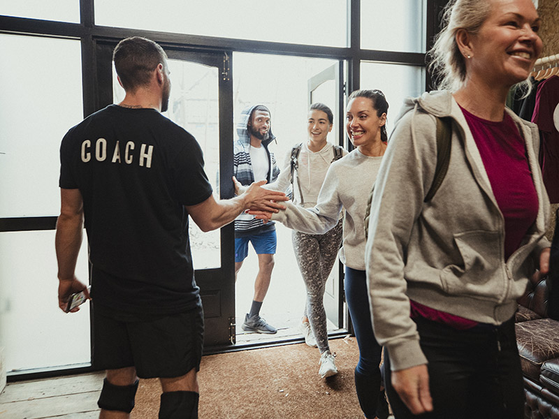 Arriving for an Exercise Class